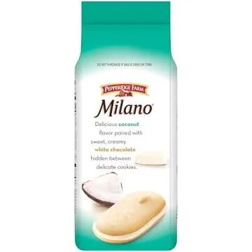 Pepperidge Farm Milano White Chocolate Coconut Flavored Cookies, 7 Oz Bag