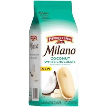 Pepperidge Farm Milano White Chocolate Coconut Flavored Cookies, 7 Oz Bag