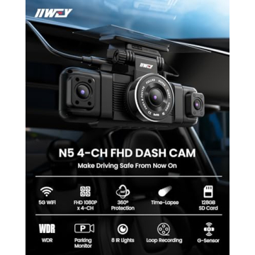 Experience Unmatched Safety on the Road with IIWEY N5 4 Channel 360° Dash Cam