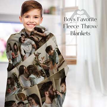 Ships Next Day, Custom Blanket with Picture - Printed in USA, Personalized Photo Blanket (Fleece – 50x60)