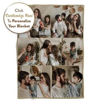 Ships Next Day, Custom Blanket with Picture - Printed in USA, Personalized Photo Blanket (Fleece – 50x60)