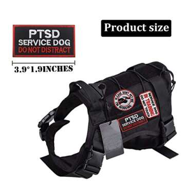 Service Dog Patch PTSD Do Not Distract Patches Vests/Harnesses Applique Embroidered Fastener Hook & ...