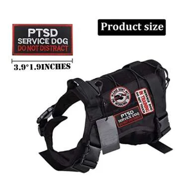 Service Dog Patch PTSD Do Not Distract Patches Vests/Harnesses Applique Embroidered Fastener Hook & ...