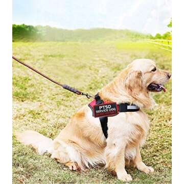 Service Dog Patch PTSD Do Not Distract Patches Vests/Harnesses Applique Embroidered Fastener Hook & Loop Emblem(PTSD Service Dog-Black-3)