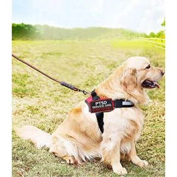 Service Dog Patch PTSD Do Not Distract Patches Vests/Harnesses Applique Embroidered Fastener Hook & Loop Emblem(PTSD Service Dog-Black-3)