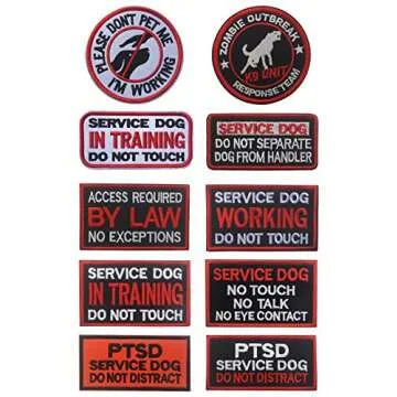 Service Dog Patch PTSD Do Not Distract Patches Vests/Harnesses Applique Embroidered Fastener Hook & Loop Emblem(PTSD Service Dog-Black-3)