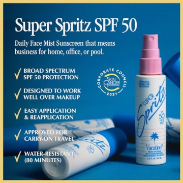Vacation Super Spritz SPF 50 Sunscreen Face Mist Bundle