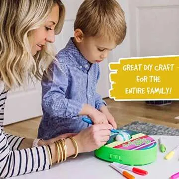 The EggMazing Basket Easter Egg Decorator Kit - Arts and Crafts Set - Includes Egg Decorating Spinner and 8 Colorful Quick Drying Non Toxic Markers