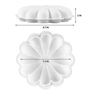 BONIVEE Silicone Flower Cake Mold for Desserts