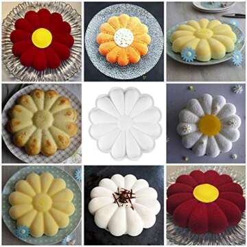 BONIVEE Silicone Flower Cake Mold for Desserts