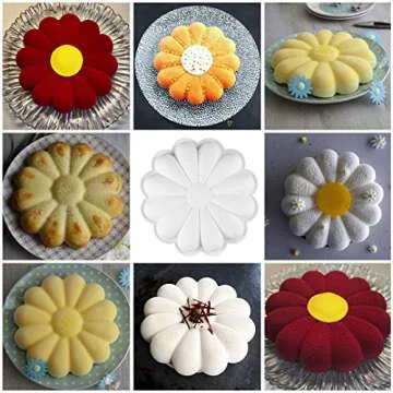BONIVEE Silicone Flower Cake Mold for Desserts