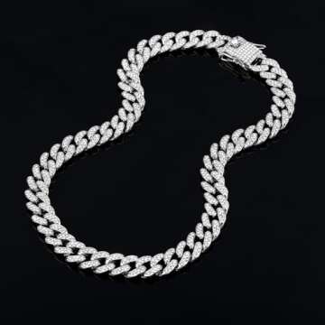 FEEL STYLE Bling Cuban Link Chain Necklace for Men