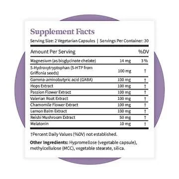 Pattern Wellness Sleep + Restore Supplement - Natural Aid for Deep Sleep and Stress Support - 60 Veg...