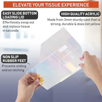 Stylish Acrylic Tissue Box Holder for Home or Office