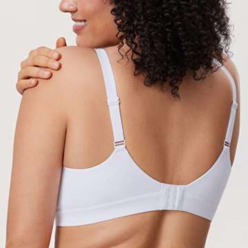 DELIMIRA Women's Natrelax Plus Size Wireless Bralette V Neck - Full Coverage Seamless Tshirt Bras Unlined Comfort Bra White S - 32B/C/D