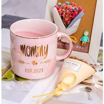 Mugpie New Mom Gifts Mug - Mom To Be/First Time New Mom Gifts for Women - Mommy Est 2021 Coffee Cup ...