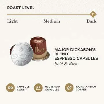 Peet's Coffee Major Dickason's Capsules - Intensity 11, 50 Count