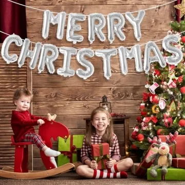 Tellpet Merry Christmas Balloons Banner for Holiday Cheer