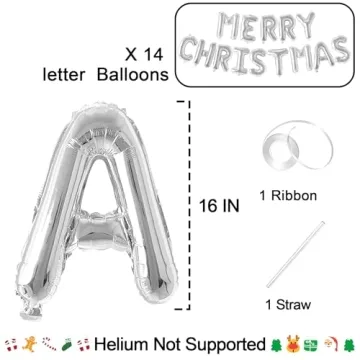 Tellpet Merry Christmas Balloons Banner for Holiday Cheer