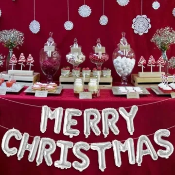 Tellpet Merry Christmas Balloons Banner for Holiday Cheer