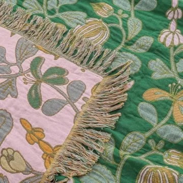 Ffdshc Floral Boho Throw Blanket 100% Cotton Reversible