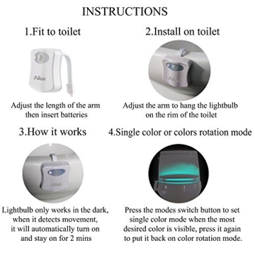 Ailun Toilet Night Light 2Pack for Fun Bathroom Lighting