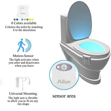 Ailun Toilet Night Light 2Pack for Fun Bathroom Lighting