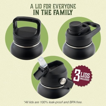 Insulated 32 Oz Water Bottle Set for Camping