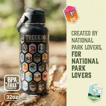 Insulated 32 Oz Water Bottle Set for Camping