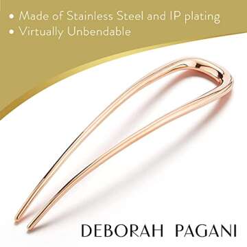Deborah Pagani Hair Pin - Elegant U Shaped Hair Accessories for Women, Cute Accessories for Girls & ...