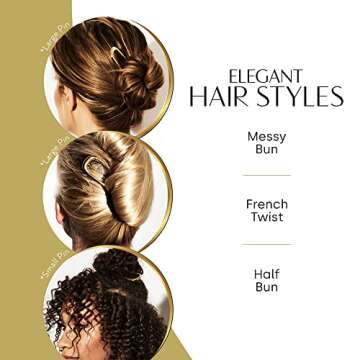 Deborah Pagani Hair Pin - Elegant U Shaped Hair Accessories for Women, Cute Accessories for Girls & Hairstyle Tools, French Hair Pin, Wedding Hair Pins, Bridal Hair Pins for a Wedding - Large Rose