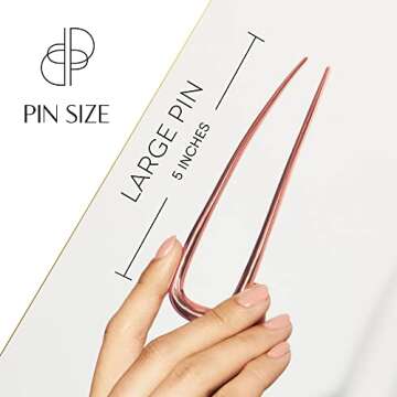 Deborah Pagani Hair Pin - Elegant U Shaped Hair Accessories for Women, Cute Accessories for Girls & Hairstyle Tools, French Hair Pin, Wedding Hair Pins, Bridal Hair Pins for a Wedding - Large Rose