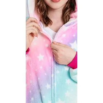 NewPlush Unisex Unicorn Costumes Pyjamas, Adult Women Men Animal Cosplay Onesie