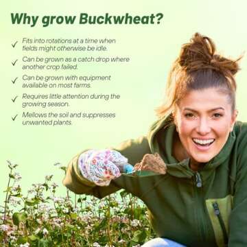 Outsidepride Buckwheat Seeds - 10lbs Annual, Fast-Growing, Easy to Grow Buckwheat Cover Crop Seeds for Green Manure, Bee Pasture & Pollinators, Wildlife Habitat, Soil Improvement, and Erosion Control