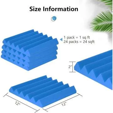 Acoustic Foam Panels – 2 Inch Thick, 24-Pack