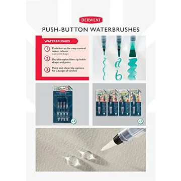 Derwent Push Button Water Color Brush Set for Artists