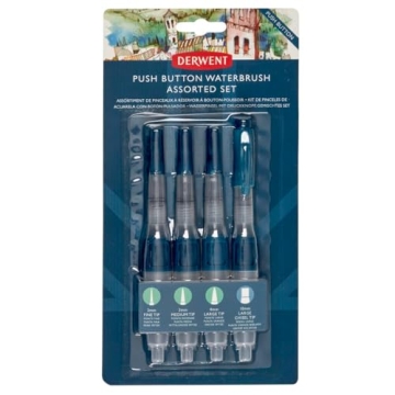 Derwent Push Button Water Color Brush Set for Artists