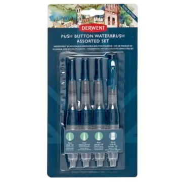 Derwent Push Button Water Color Brush Set for Artists