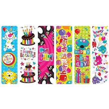 Raymond Geddes Happy Birthday Assorted Bookmarks for Kids (100 Pack)