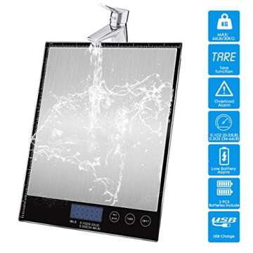 Amiloe Digital Postal Scale, 66lbs/0.1oz Shipping Scale, Letter Scale, Large Scale with Stainless Steel, 2 AAA Batteries Include