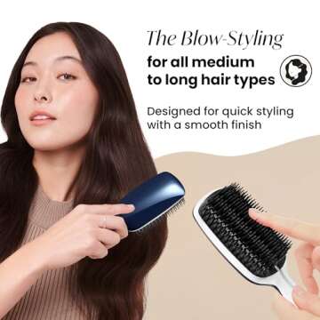 Tangle Teezer | The Blow Styling Smoothing Tool for Medium & Long Hair | Gentle and Fast Drying | Full Size