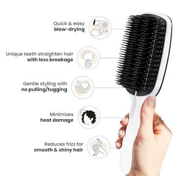 Tangle Teezer | The Blow Styling Smoothing Tool for Medium & Long Hair | Gentle and Fast Drying | Full Size