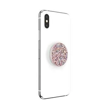 PopSockets Phone Grip with Expanding Kickstand, Glitter PopGrip - Rosebud