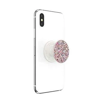 PopSockets Phone Grip with Expanding Kickstand, Glitter PopGrip - Rosebud