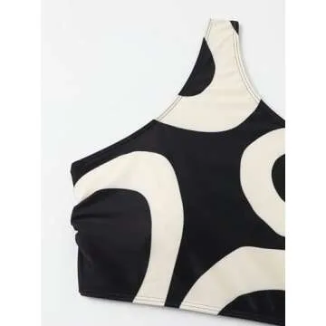Floerns Plus Size Elegant One Shoulder Bikini Set