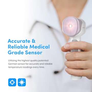 Medical Grade FSA HSA Approved Heavy Duty Touchless Infrared Forehead Thermometer, for Adults & Baby...