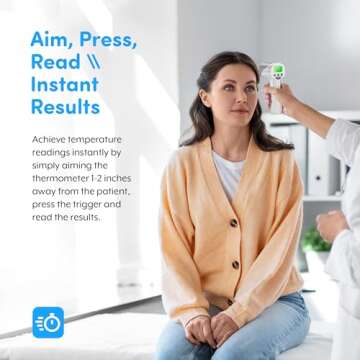 Medical Grade FSA HSA Approved Heavy Duty Touchless Infrared Forehead Thermometer, for Adults & Baby Digital Thermometer Gun, 1s Instant Results