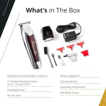 Wahl Professional Cordless Detailer Li T Wide Blade Lithium Ion Battery 100 Min Runtime