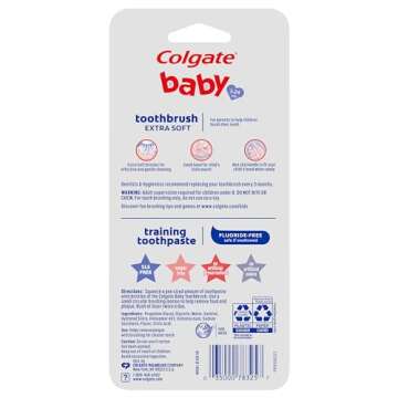 Colgate Baby Training Toothpaste and Toothbrush Kit, Mild Fruit Flavor Set for Ages 3-24 Months