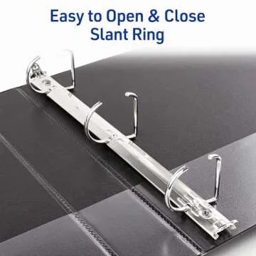 Avery Durable View 3 Ring Binders, 1.5 Inch Slant Rings, 375-Sheet Capacity, DuraHinge, 2.1 Inch Wide Spine, Customizable Clear Covers and Spine, 1 Black Binder (17021)
